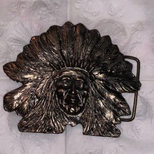Vintage Indian Chief Belt Buckle 1970's